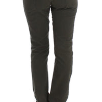 Green slim leg jeans