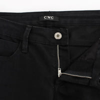 Black straight leg jeans