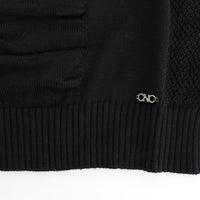 Black V-neck wool sweater