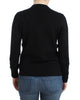 Black V-neck wool sweater