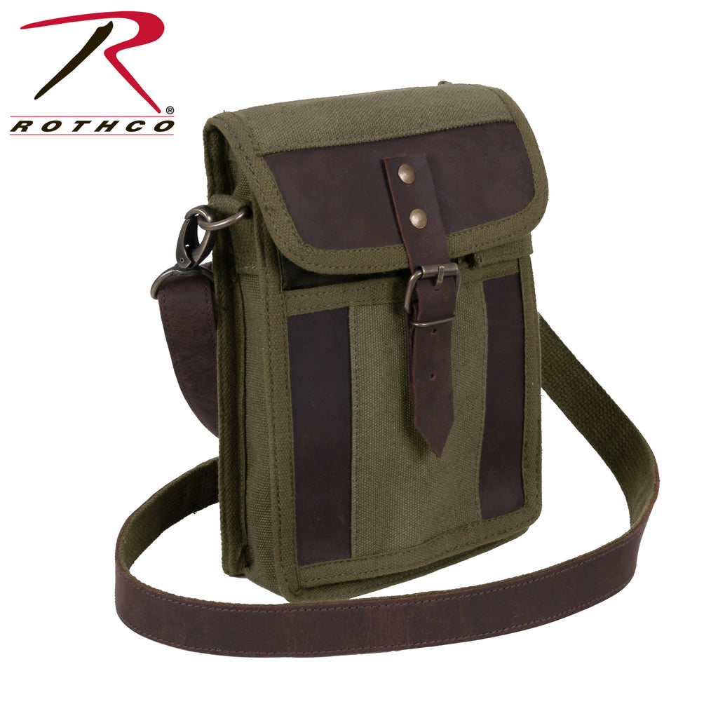 Canvas Travel Portfolio Bag With Leather Accents