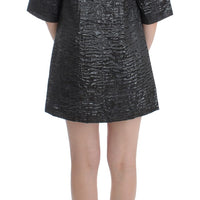 Silver metallic short sleeve dress