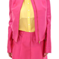 Pink silk blend jacket