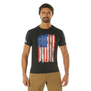 Distressed US Flag Athletic Fit T-Shirt