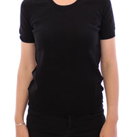 Black crewneck cotton t-shirt