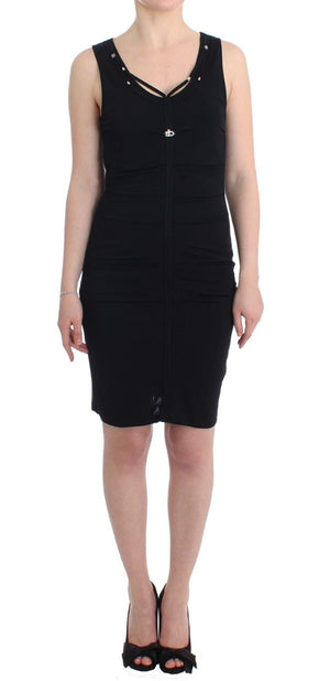 Black pencil sheath dress