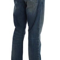 Blue Wash Cotton Denim Regular Fit Jeans