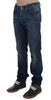 Blue Wash Cotton Denim Slim Fit Jeans