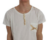 White Cotton Henley Beachwear T-shirt