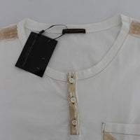 White Cotton Henley Beachwear T-shirt