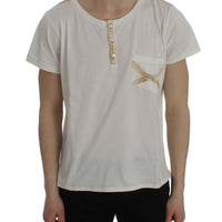 White Cotton Henley Beachwear T-shirt