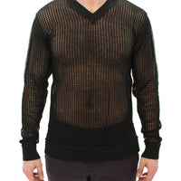 Dark Green Runway Netz Pullover Netted Sweater