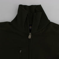 Green Cotton Stretch Full Zipper Sweater