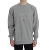 Gray Cotton Stretch Crewneck Pullover Sweater