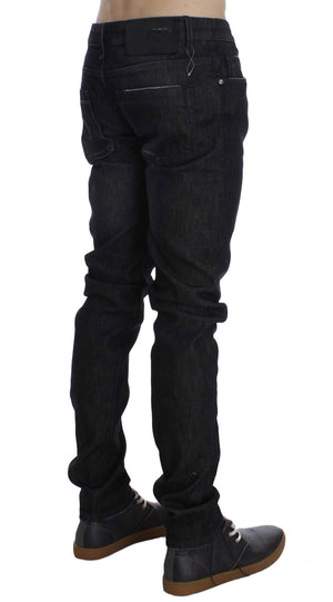 Black Cotton Stretch Slim Fit Jeans