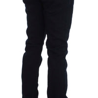 Dark Blue Corduroy Slim Skinny Fit Jeans