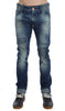 Blue Wash Cotton Stretch Slim Skinny Fit Jeans