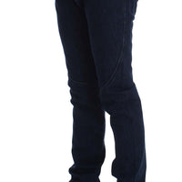 Dark Blue Cotton Slim Skinny Fit Jeans