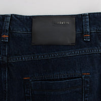 Dark Blue Cotton Slim Skinny Fit Jeans