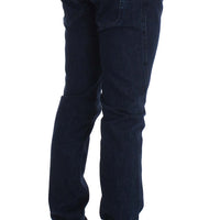 Dark Blue Cotton Slim Skinny Fit Jeans