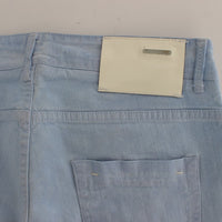 Blue Cotton Stretch Low Waist Fit Jeans