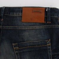 Blue Wash Straight Fit Low Waist Jeans