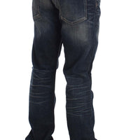 Blue Wash Straight Fit Low Waist Jeans