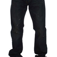 Blue Wash Cotton Denim Straight Fit Jeans