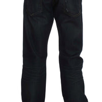 Blue Wash Cotton Denim Straight Fit Jeans