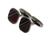 Silver Brass Multicolor Stone Cufflinks