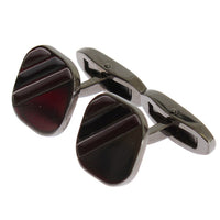 Silver Brass Multicolor Stone Cufflinks