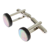 Silver Brass Round Cufflinks