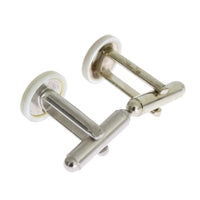 Silver Brass Round Cufflinks