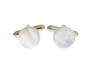 Silver Brass Round Cufflinks