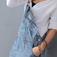 Bib Midi Jean Dress with Suspenders