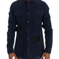 Blue Cotton Long Sleeve Slim Fit Manchester Shirt