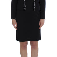 Black Stretch Sheath Dress & Sweater Set