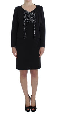 Black Stretch Sheath Dress & Sweater Set