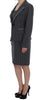 Gray Stretch Suit Sheath Dress & Blazer Set