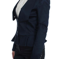 Blue Three Button Single Breasted Blazer Jacket