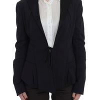 Black Stretch Single Breasted Blazer Jacket