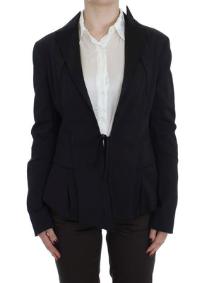 Black Stretch Single Breasted Blazer Jacket