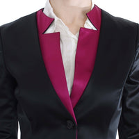 Black Pink Stretch Blazer Jacket