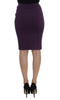 Purple Stretch Pencil Skirt