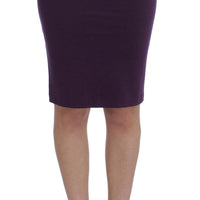 Purple Stretch Pencil Skirt