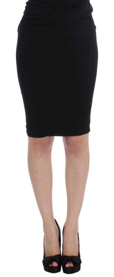 Black Straight Pencil Skirt