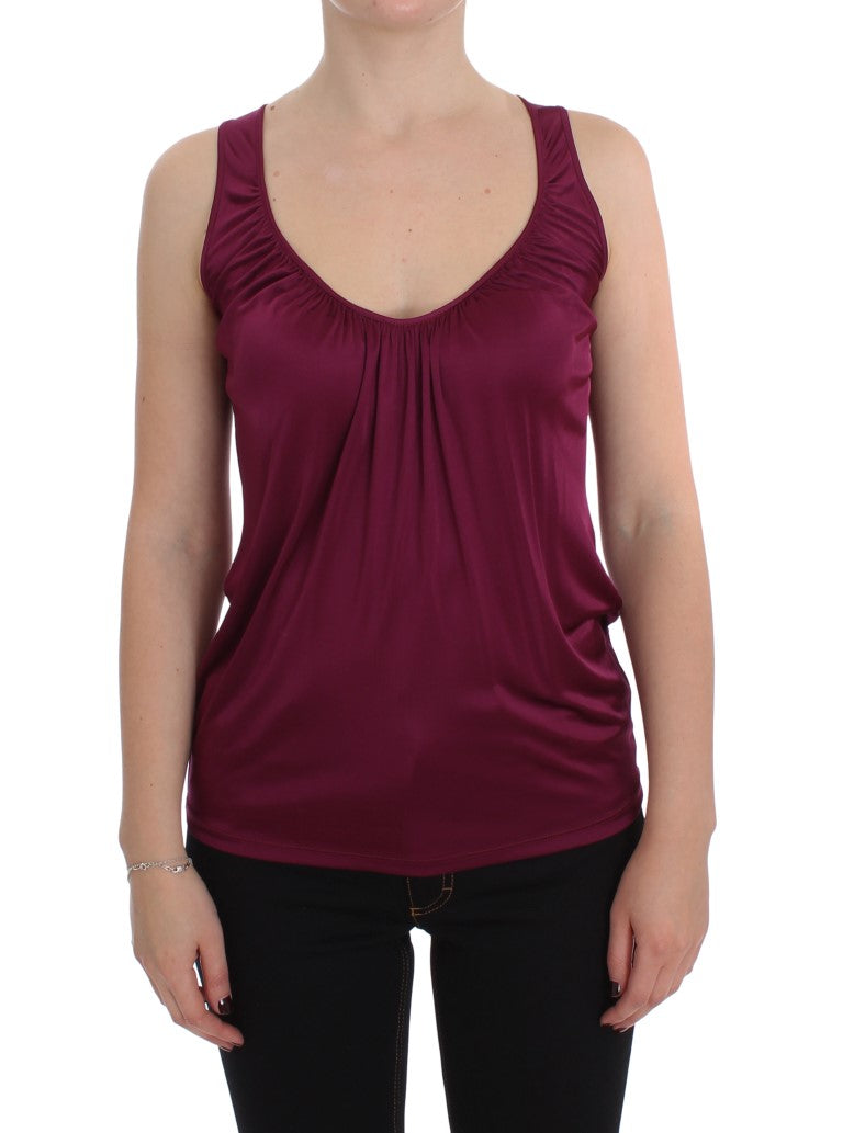 Purple Sleeveless Top Blouse