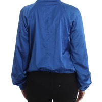 Blue Bomber Jacket Coat Blazer Short Nylon