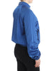 Blue Bomber Jacket Coat Blazer Short Nylon