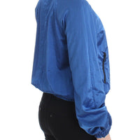 Blue Bomber Jacket Coat Blazer Short Nylon